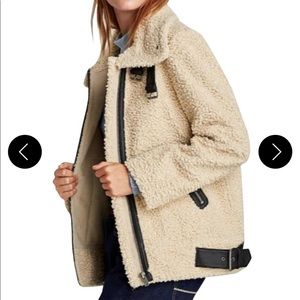Zara moto jacket shearling teddy